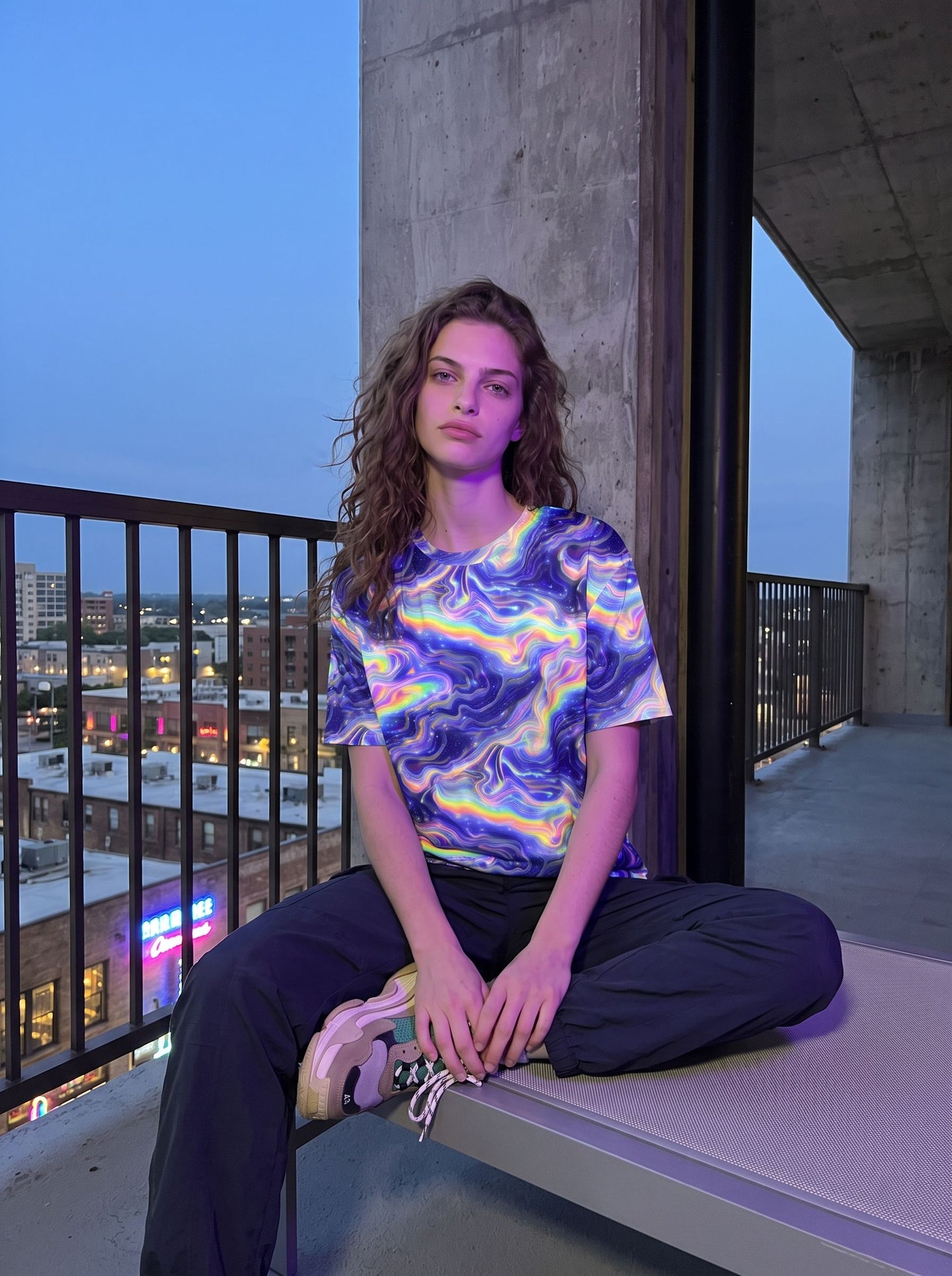 Forty Fun's Galaxy Swirl Print T-Shirts