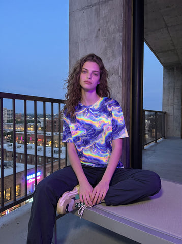 Forty Fun's Galaxy Swirl Print T-Shirts