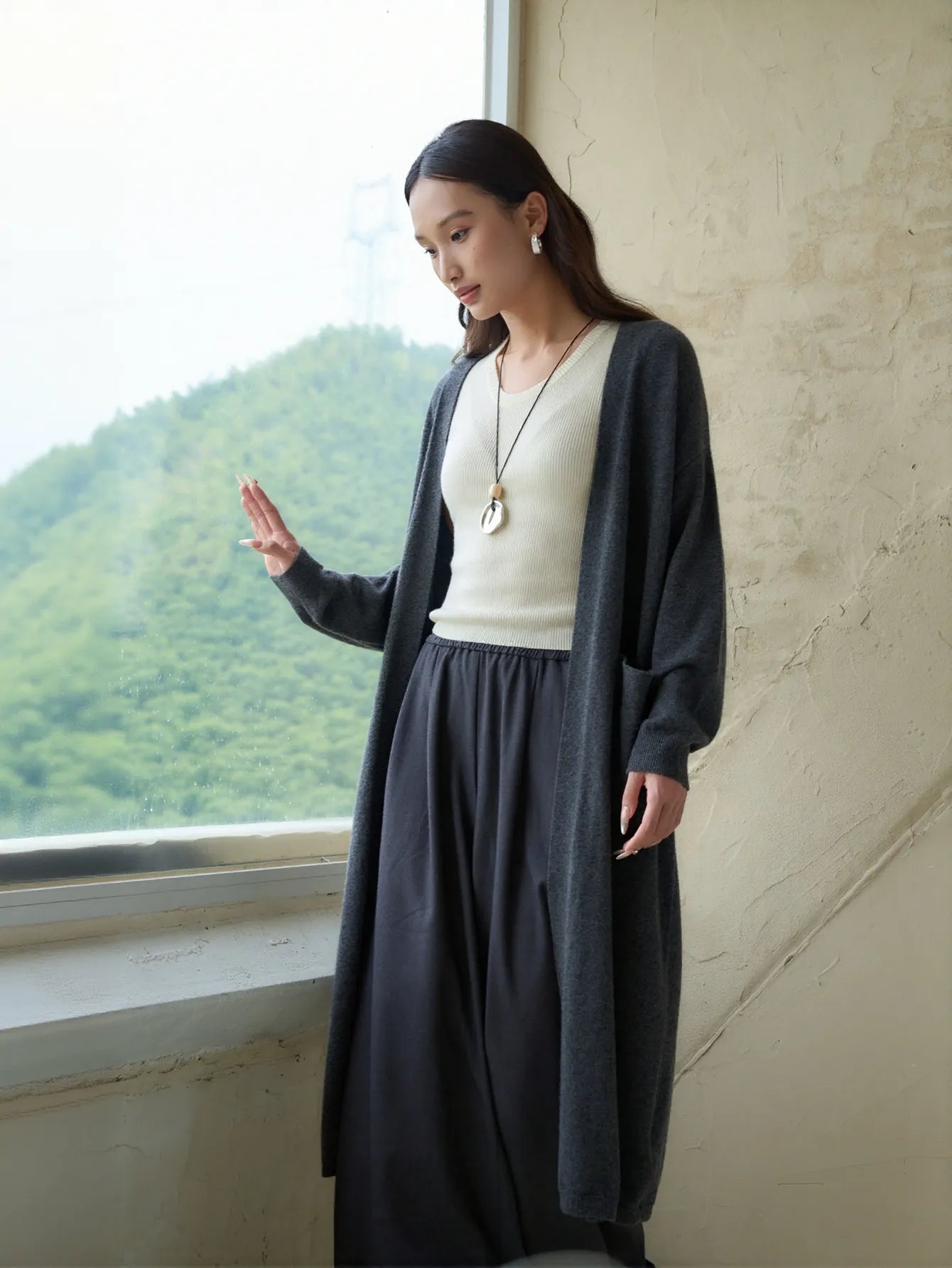 Soft Longline Open Front Cardigan