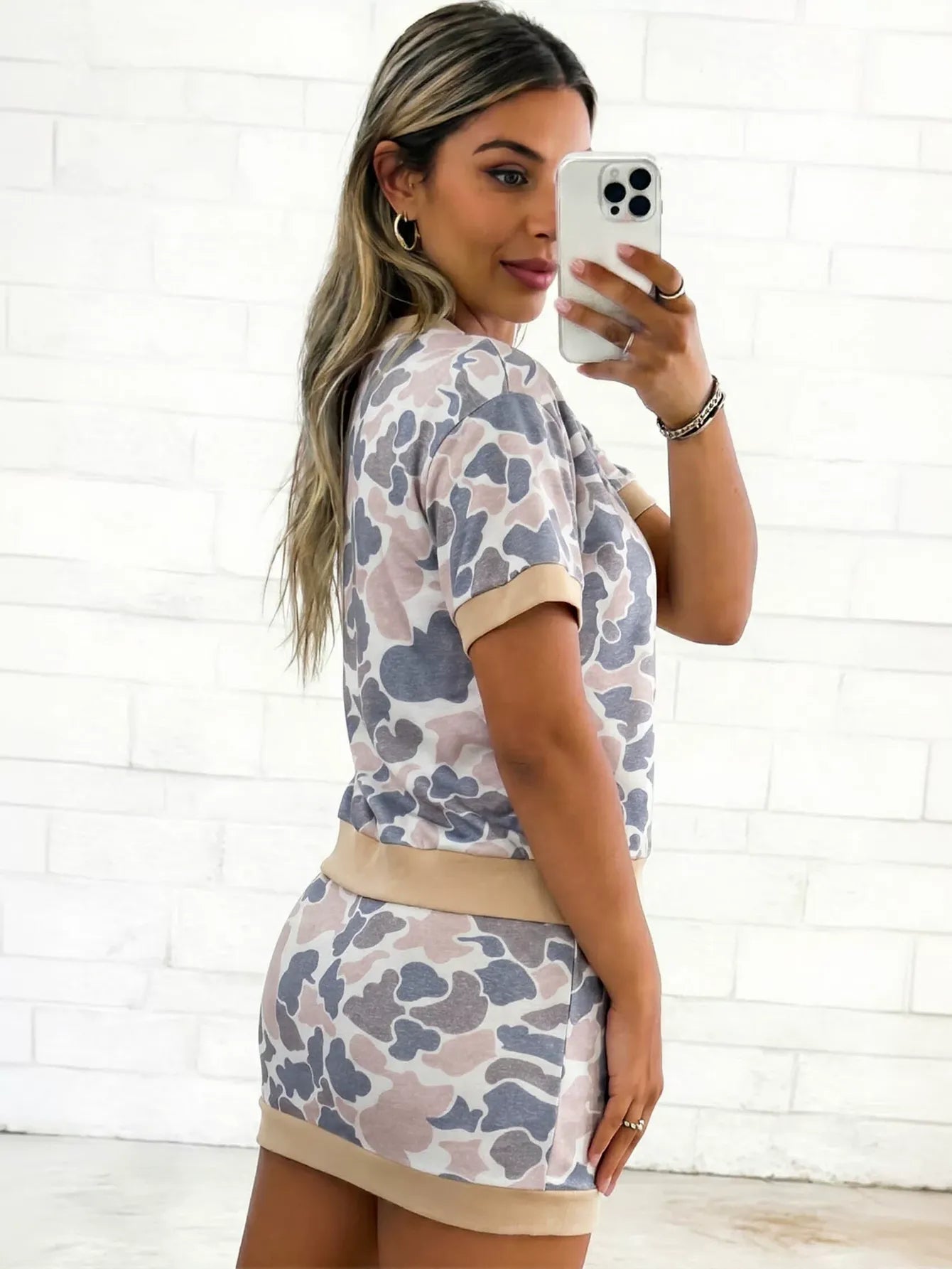 Comfy Camo Print Skirt Set
