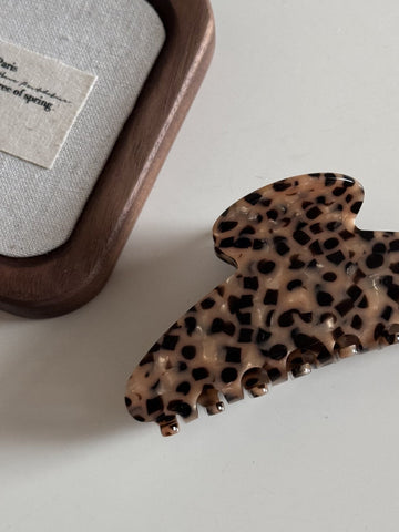 Leopard Print Heart Shape Hair Claw