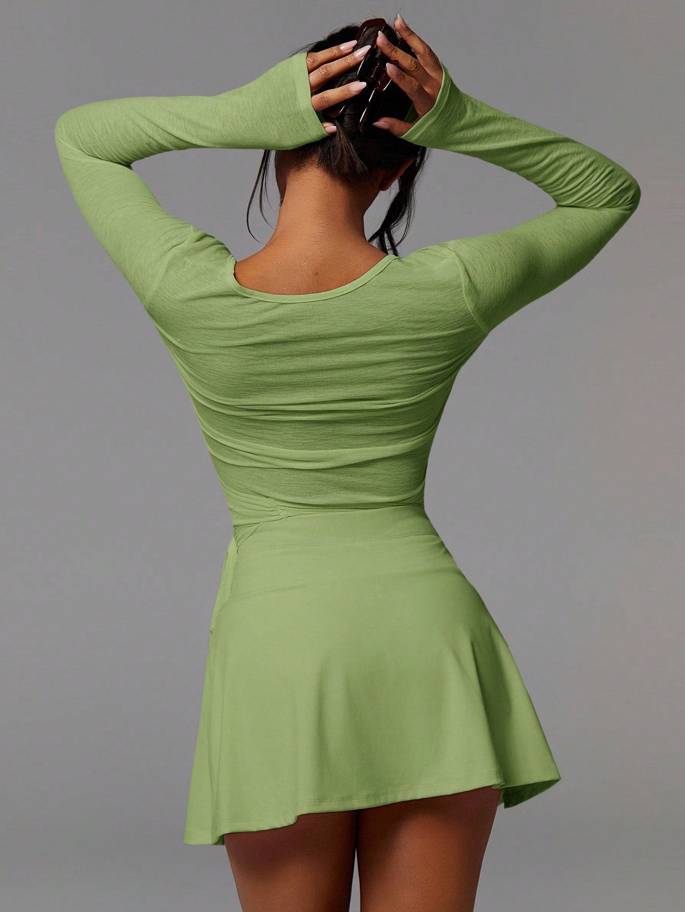 Long Sleeve Wrap Tie T Shirt