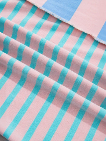 Oversized Striped Polo Shorts Set