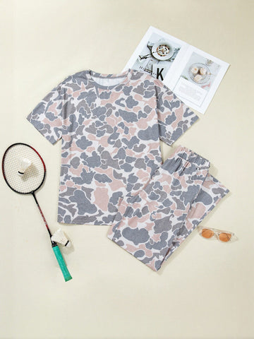 Comfy Camo Print Lounge Pants Set