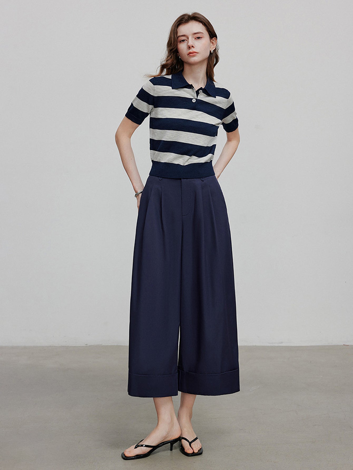 High Waisted Wide Leg Minimalist Pants