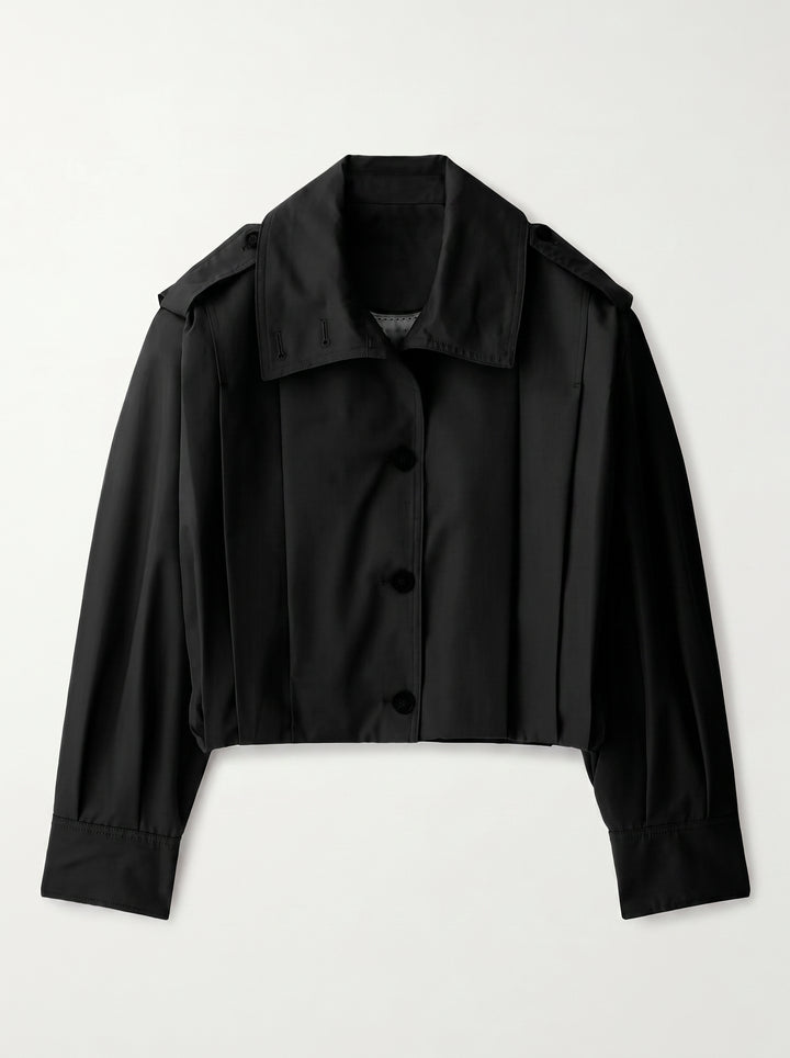 Oversized Pleated Button Down Jacket