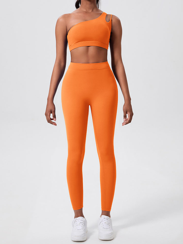 Seamless One Shoulder Yoga Workout Set
