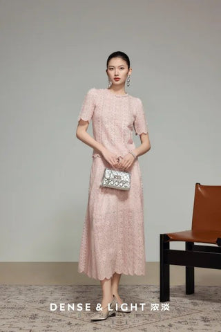 Embellished Lace Short Sleeve Pullover
