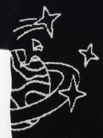 Oversized Graphic Planet Knit Sweater