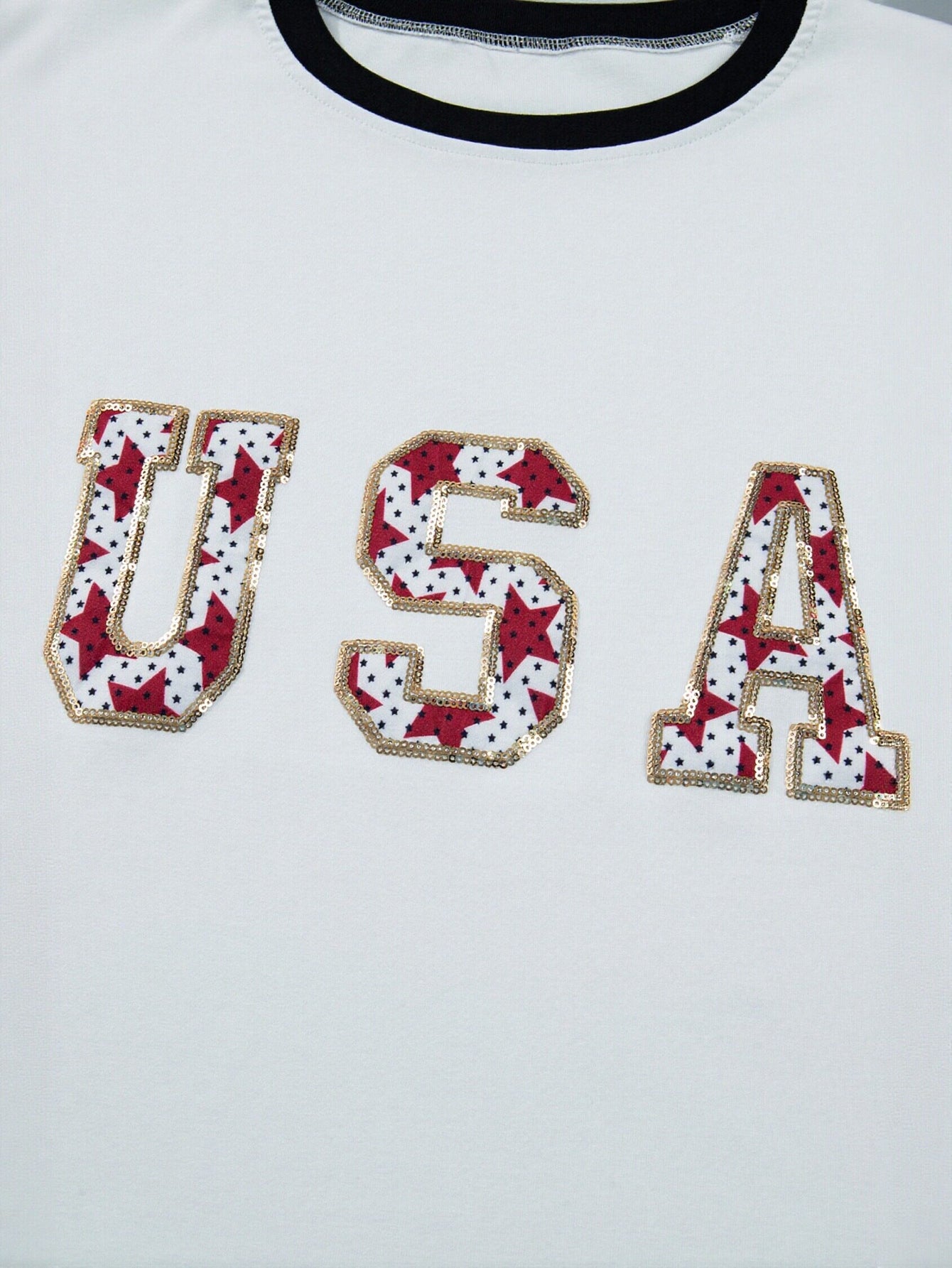 Sequined USA Graphic T-Shirt