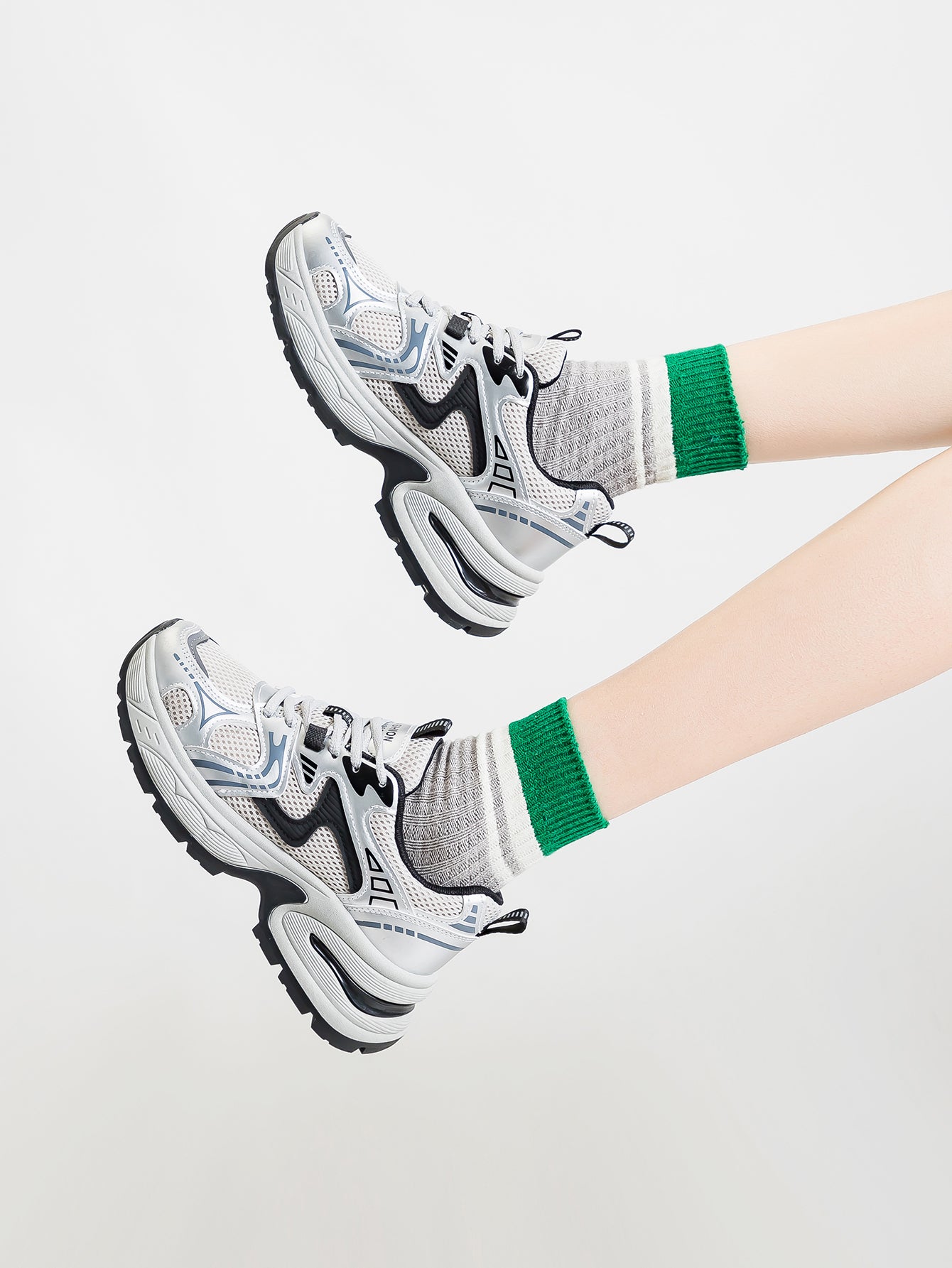 Chunky Sole Breathable Mesh Retro Sports Shoes[Note:Runs Small,Go One Size Up]