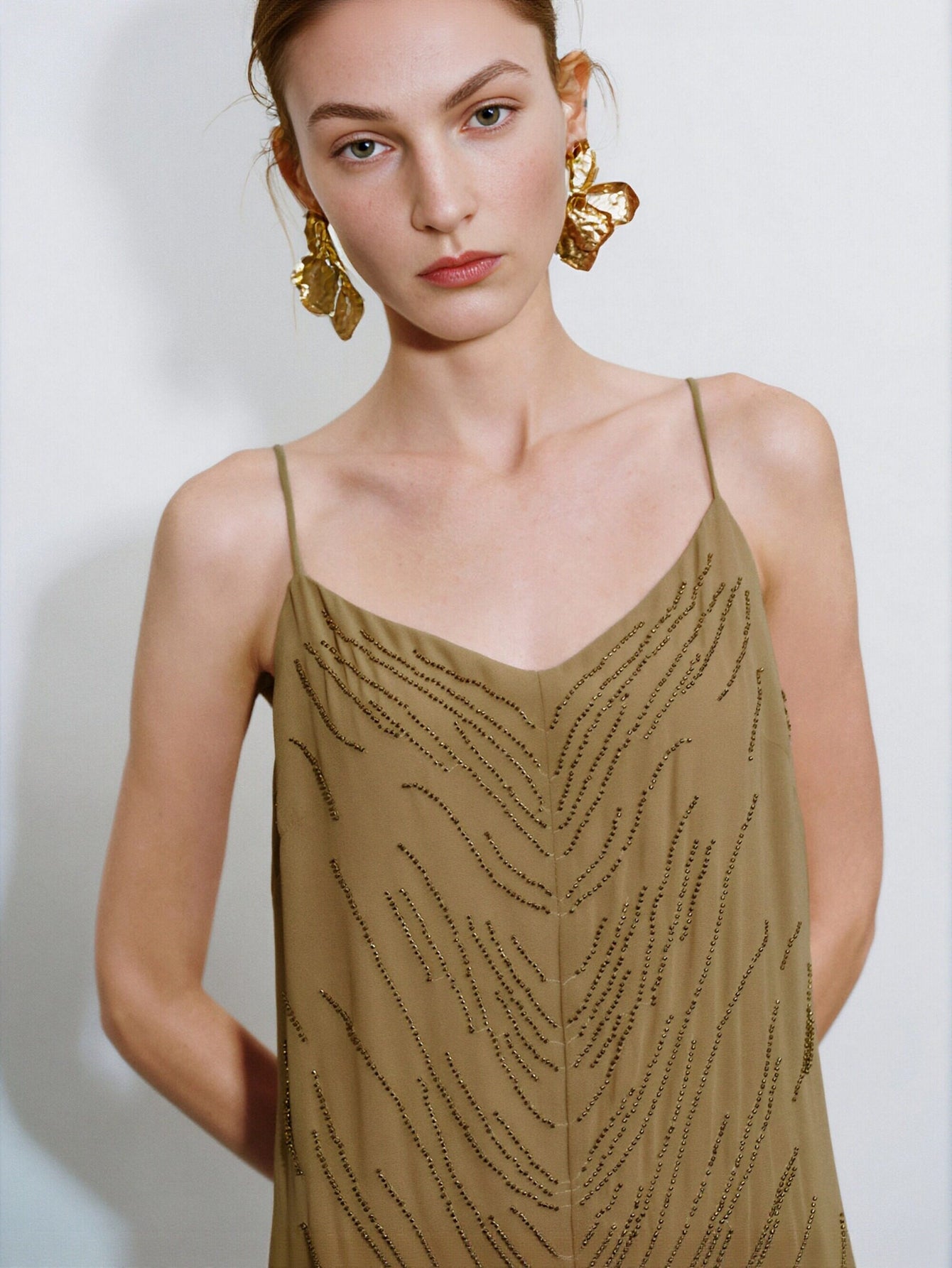 Urban Revivo A-Line Dresses-Khaki Brown