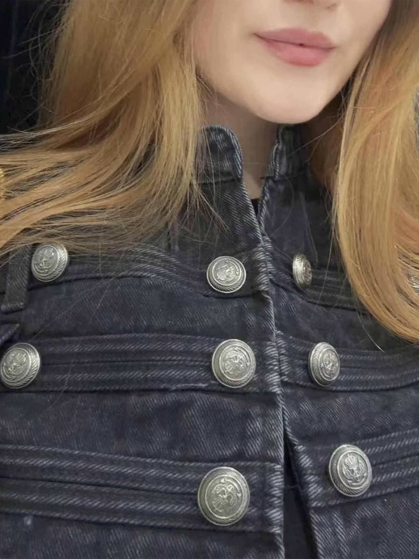 Vintage Military Inspired Denim Jacket