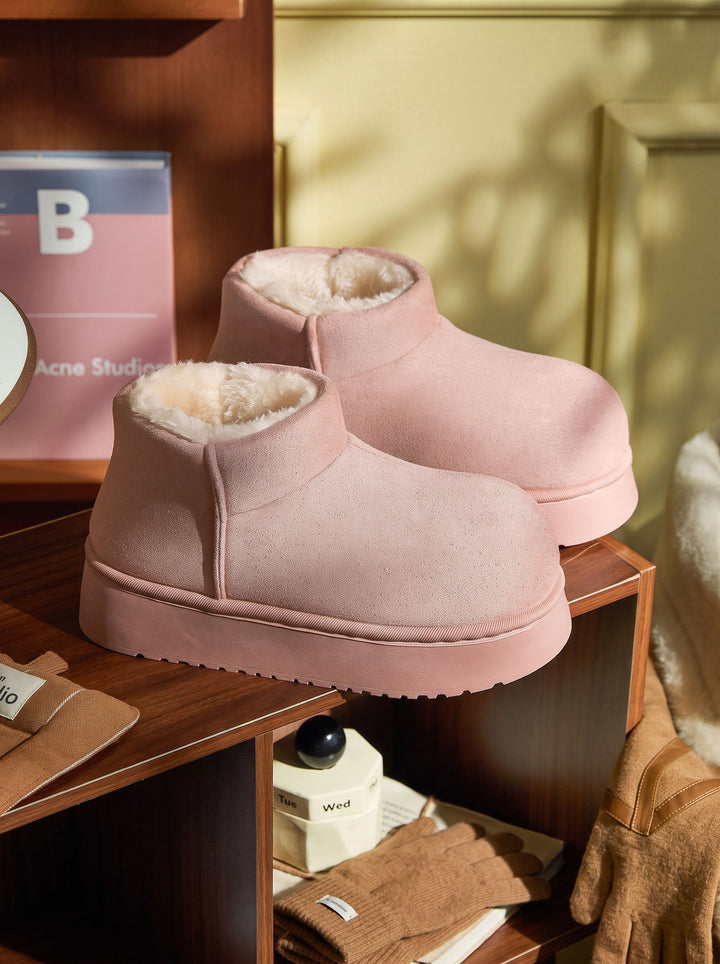 Cozy Faux Fur Platform Ankle Boots