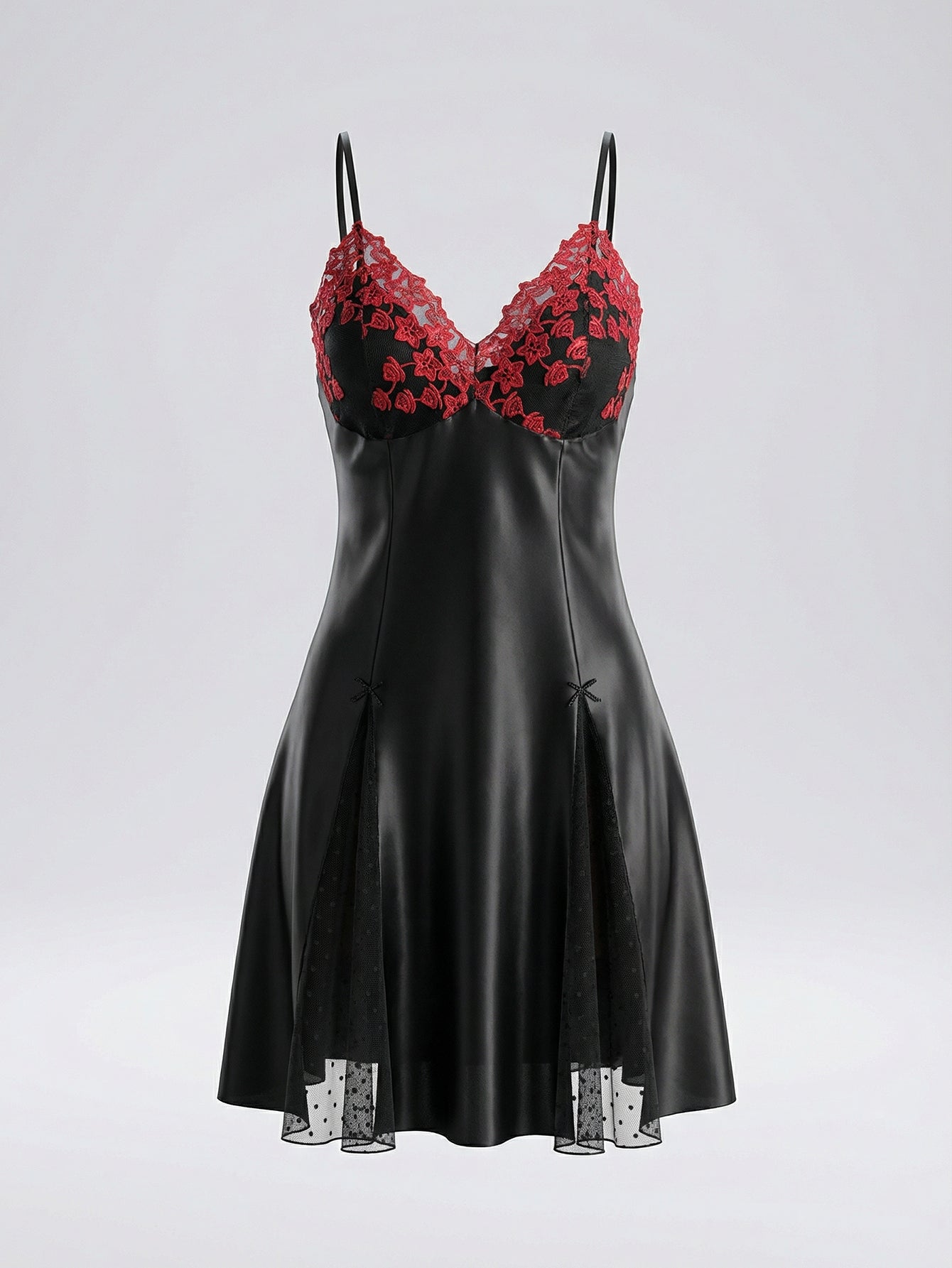 Backless Removable Pads Sexy Slip Nightgown-Multicolor