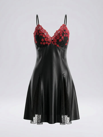 Backless Removable Pads Sexy Slip Nightgown-Multicolor