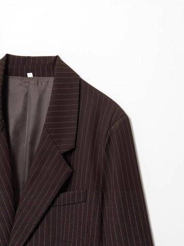 Oversized Pinstripe Double Breasted Blazer Jacket