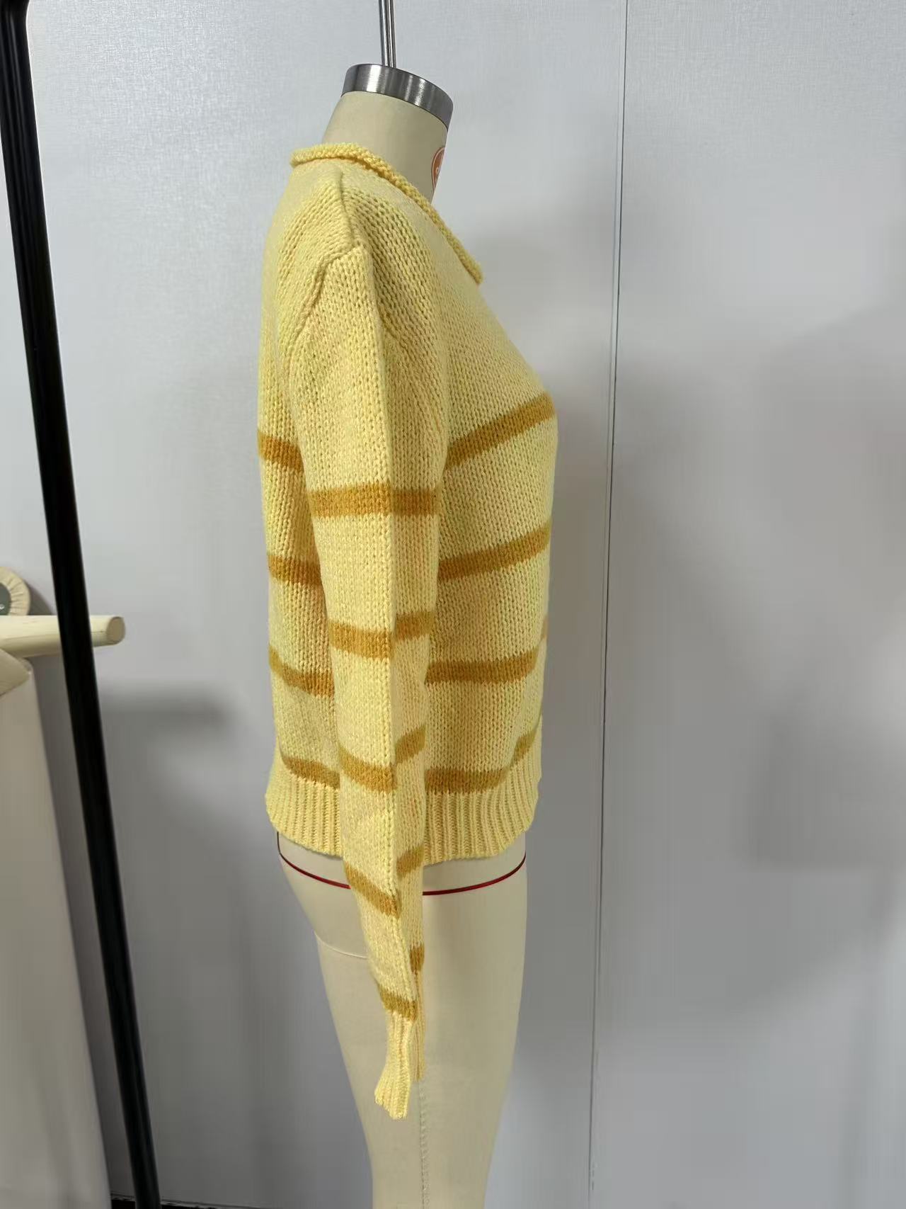 Cozy Striped Crewneck Knit Sweater