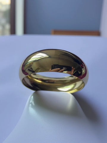 Minimalist Gold Plated Dome Bangle Bracelet