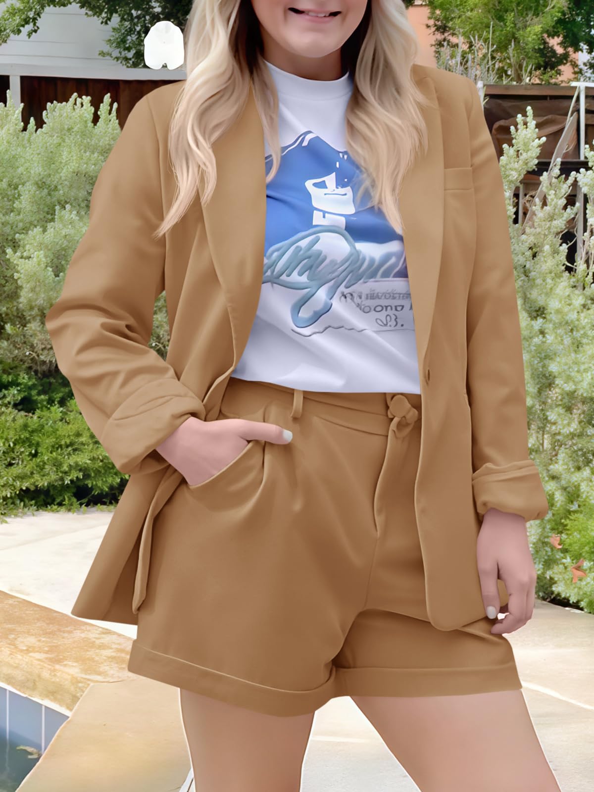 Tailored Chic Blazer Shorts Set