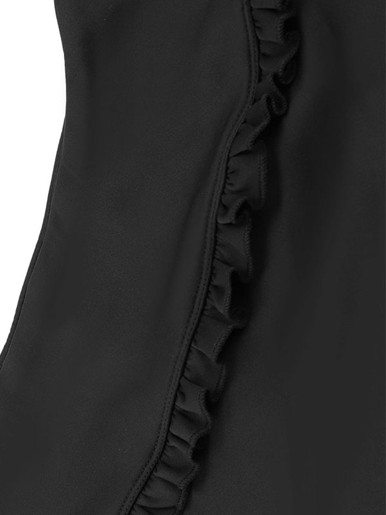 Ruffle Trim Crop Top Pants Set