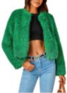 Cozy Shaggy Green Faux Fur Coat