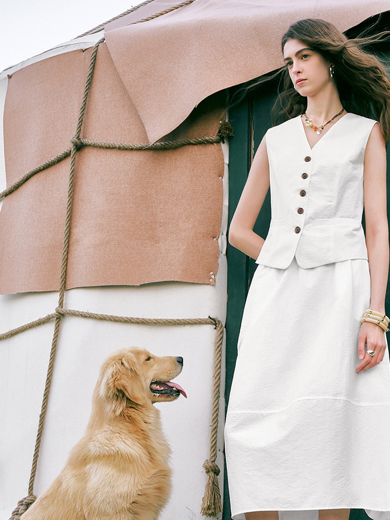 TOYOUTH Sleeveless Vest Straight Skirt Casual Suit