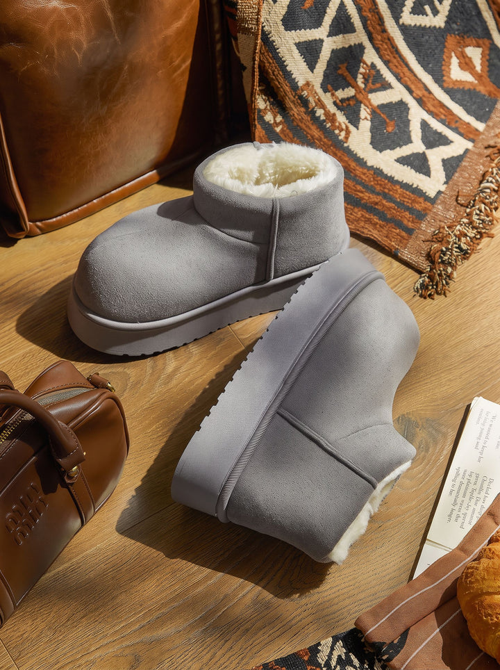 Cozy Faux Fur Platform Ankle Boots