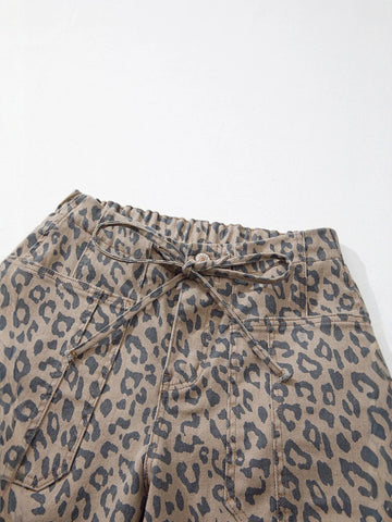 Leopard Print High Waist Jeans