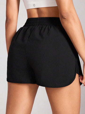 Stretchy Mesh-Lined Training Shorts-Multicolor