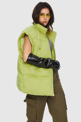 Oversized Padded Stand Collar Vest