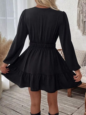 Boho Embroidered V Neck Mini Dress