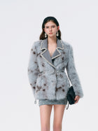 Embellished Faux Fur Blazer Coat