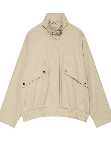 Oversized Stand Collar Utility Bomber Jacket