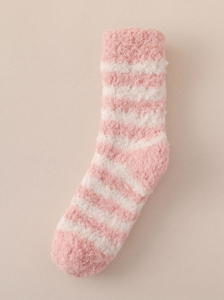 Cozy Plush Striped Fuzzy Socks