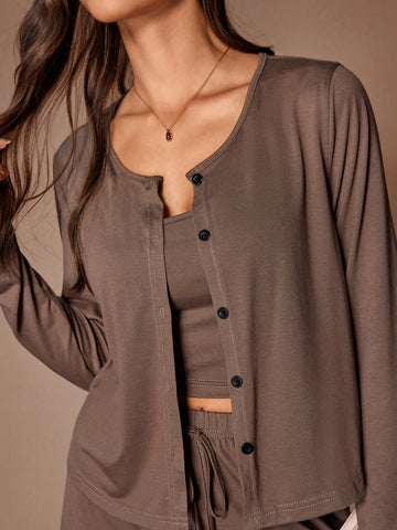 Cozy Button Up Lounge Set