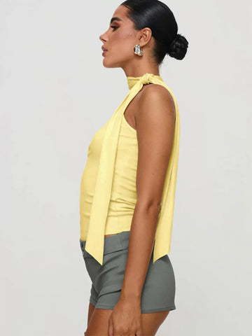 Elegant Tie Neck Sleeveless Tank Top