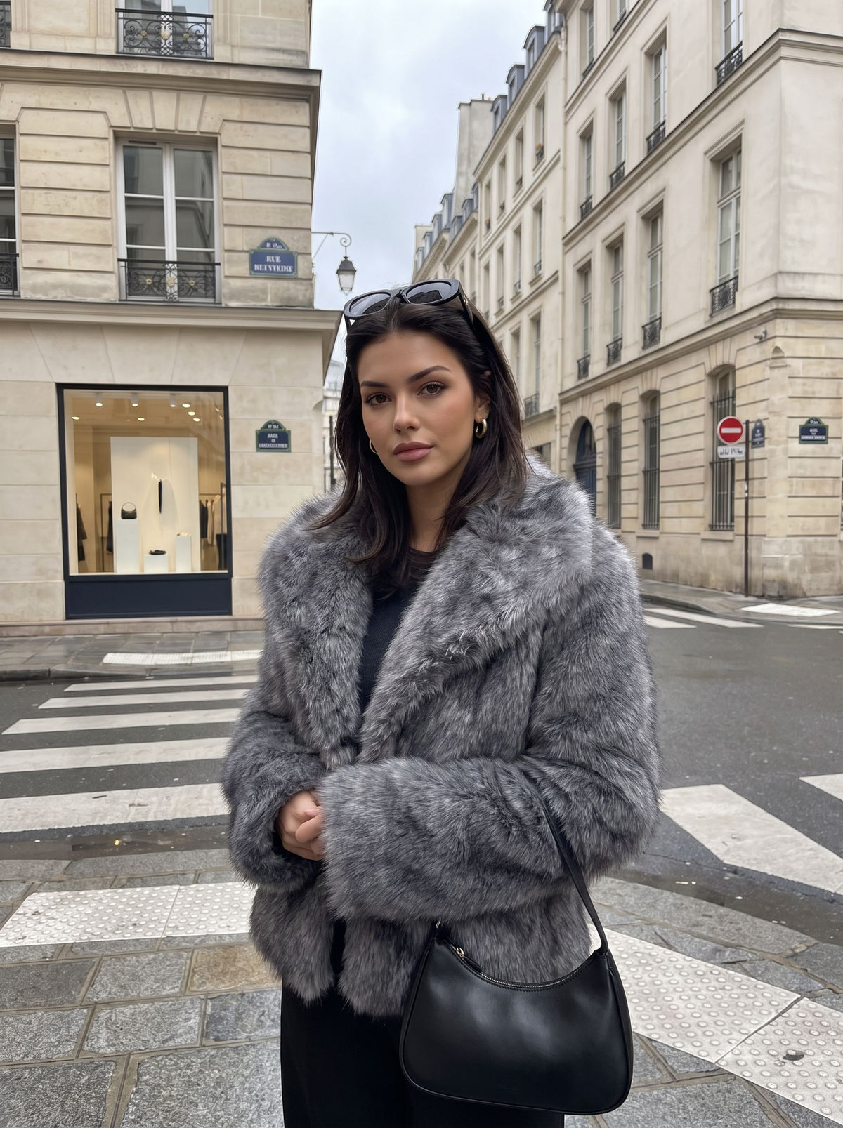 Luxurious Plush Grey Faux Fur Vest