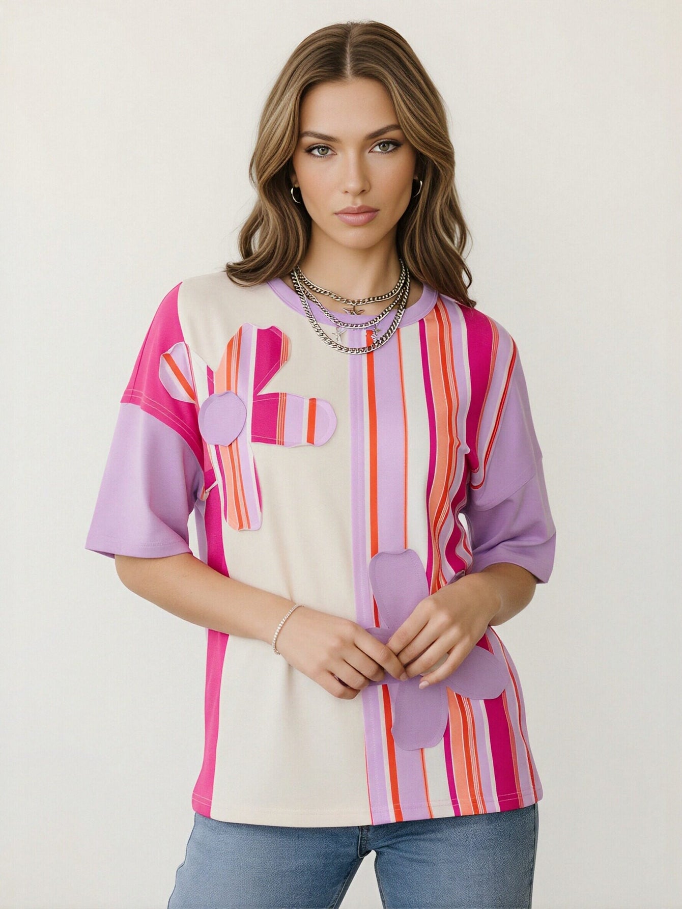 Floral Applique Bohemian T-Shirt