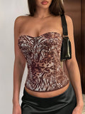 Strapless Animal Print Slimming Corset Top