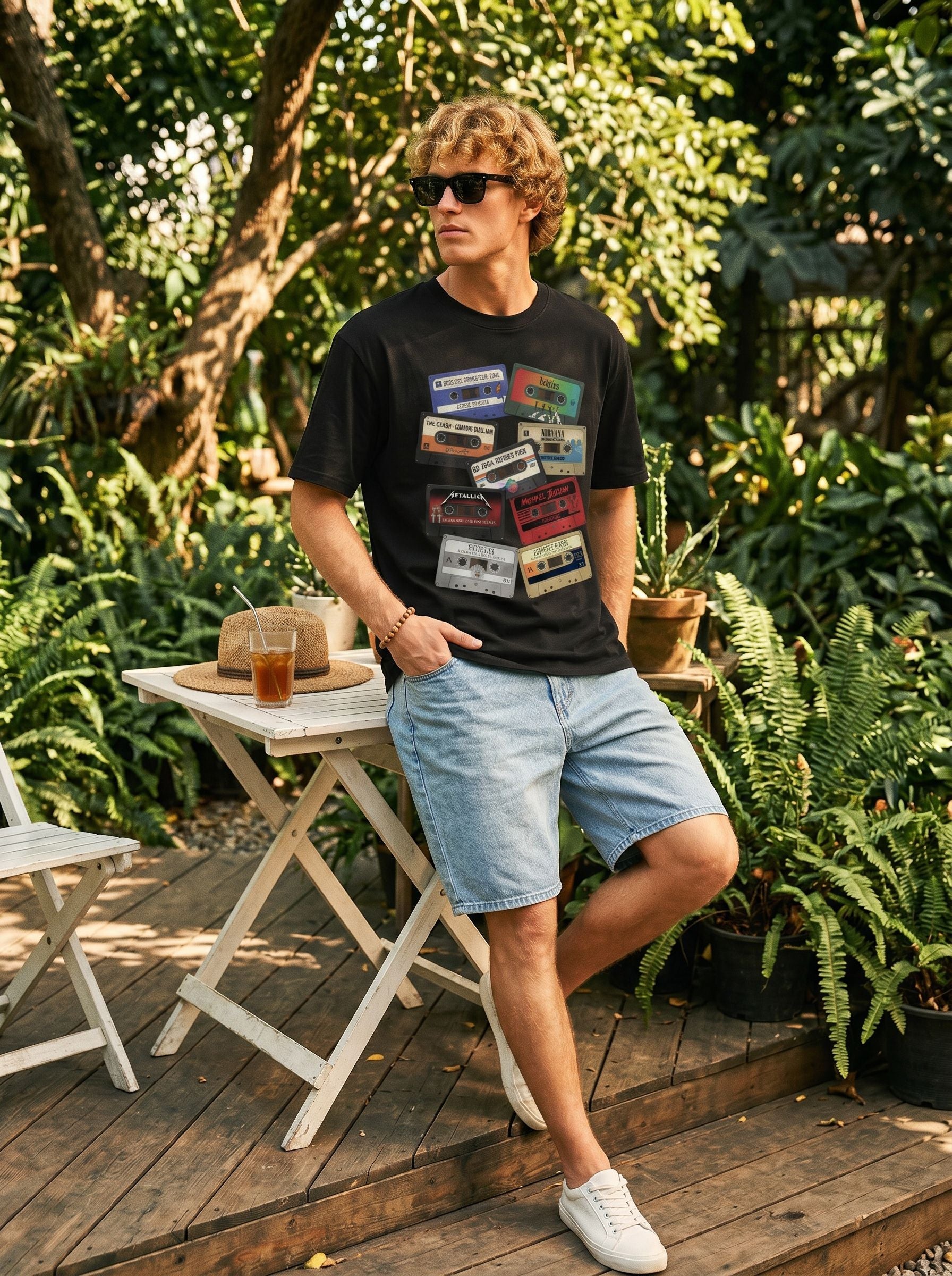 Vintage Cassette Graphic Cotton T-Shirt