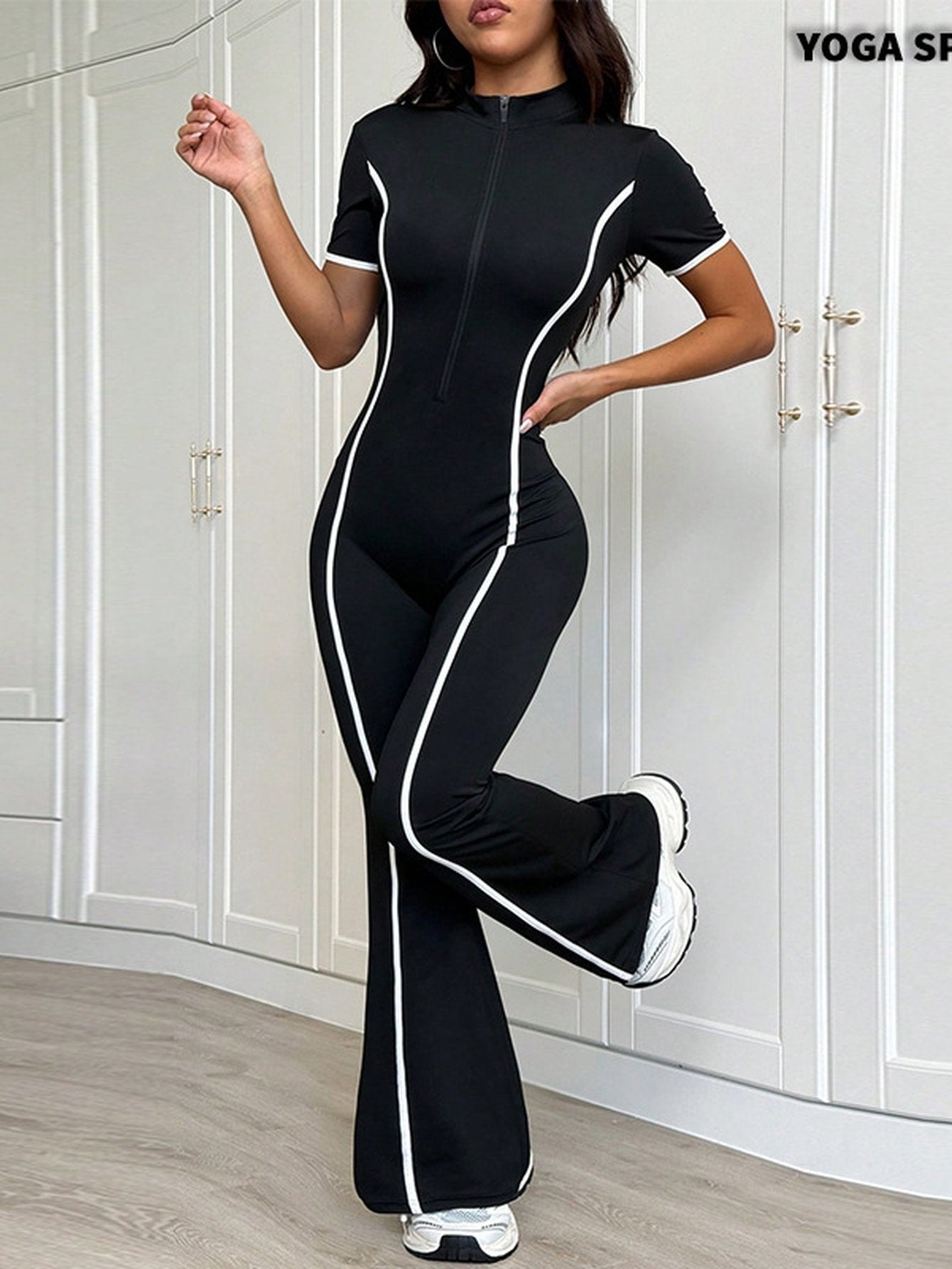 Sculpting Zip Up Athletic Jumpsuit