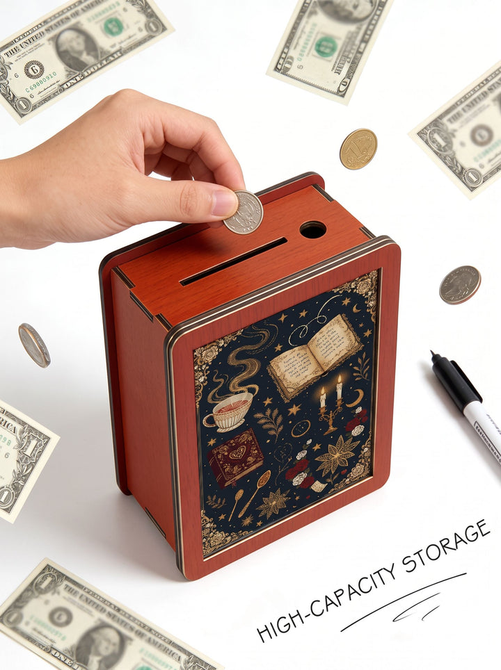 Magic Book and Celestial Graphic Money Saving Box