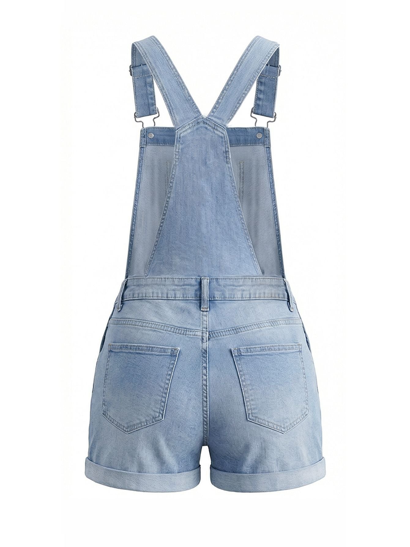 Distressed Open Side Denim Romper
