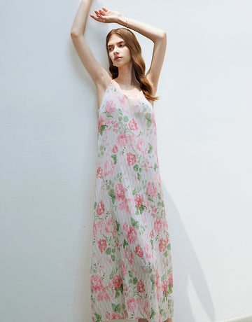 Sleeveless Printed Casual Maxi Dress