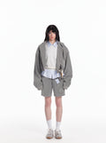 Oversized Cropped Zip Up Hoodie