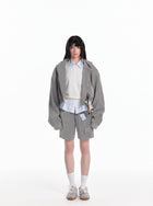 Oversized Cropped Zip Up Hoodie