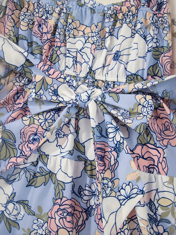 Floral Print Tiered Mini Dress
