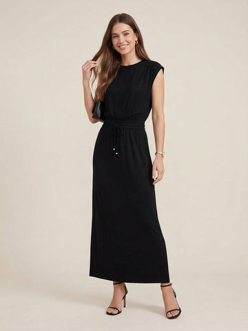 Cutout Waist Sleeveless Dress
