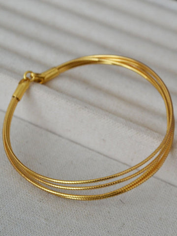 Minimalist Layered Gold Snake Chain Bracelet